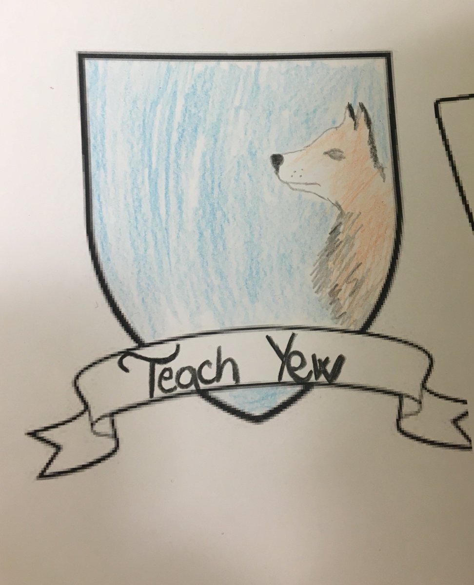 OideFiachra's tweet photo. The results are in.... here the crest #TeachYew designed by the students using our house animal the fox and our house colour blue. https://t.co/NIbmuPUMZV