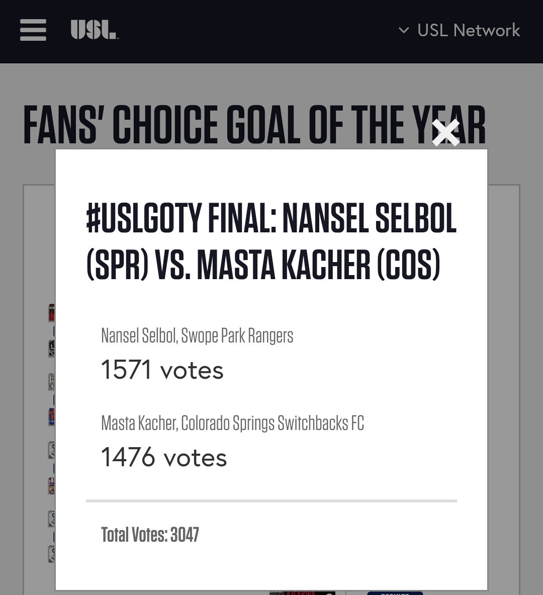 TheAchike's tweet photo. Hey guys.... @nansel_selbol won @USL goal of the year!! Thank you so much for all your votes and support. Highly appreciated. https://t.co/X7PQg73x8L