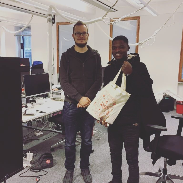 thehackersguild's tweet photo. Our CEO Charles Mwanza while in Finland for the Slush program courtesy of the Finnish Embassy in Zambia, recieved two MacBook Pros on behalf of #HackersGuild from VINCIT an award winning software development and consultancy company based in Finland. https://t.co/ZMw0Ln9LeQ
