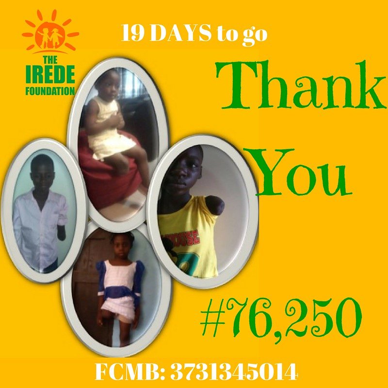 theirede's tweet photo. Sometimes that one decision can change a life. Decide to make a donation today
So far we have received #76,250, Thanks for giving.
Help restore hope to #Aminat #Aralola #Kamsi #Khalid
#ExtendingLimbs
#EndOfYearCampaign
#LoveProject
#InTheSpiritOfXmas
#4Limbs19days https://t.co/pcSxs2ggP2