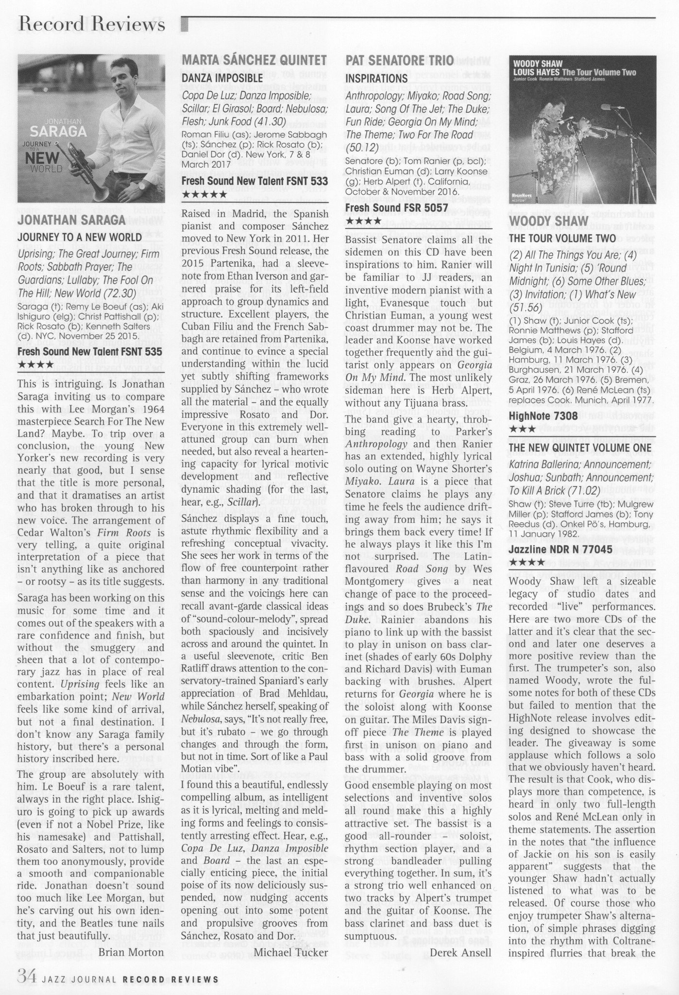 Marta Sanchez Thanks To The Jazzjournal For This Nice Review Of Danza Imposible