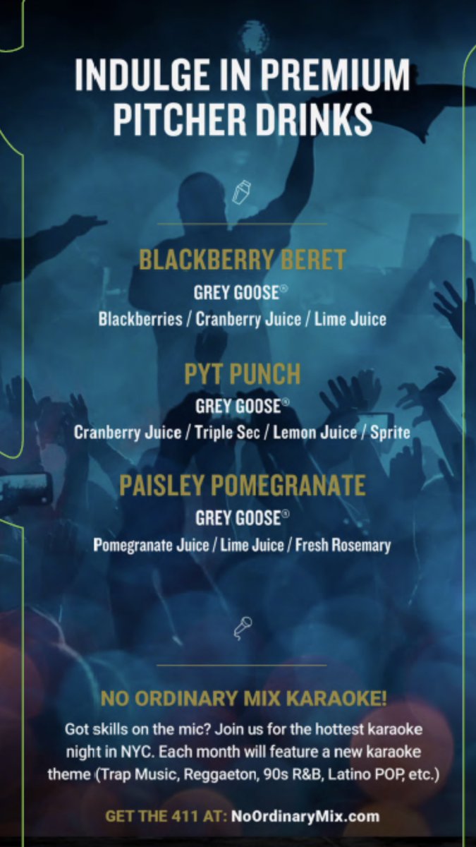 Tonight we’re featuring <a href="/GreyGoose/">Grey Goose</a> at the #BacardiCultureSuite .. thirsty just reading this tbh 😩🔥 Tonight <a href="/HarlemNightsBar/">Harlem Nights Bar</a> from 9-11pm ❤️ #NoOrdinaryMix