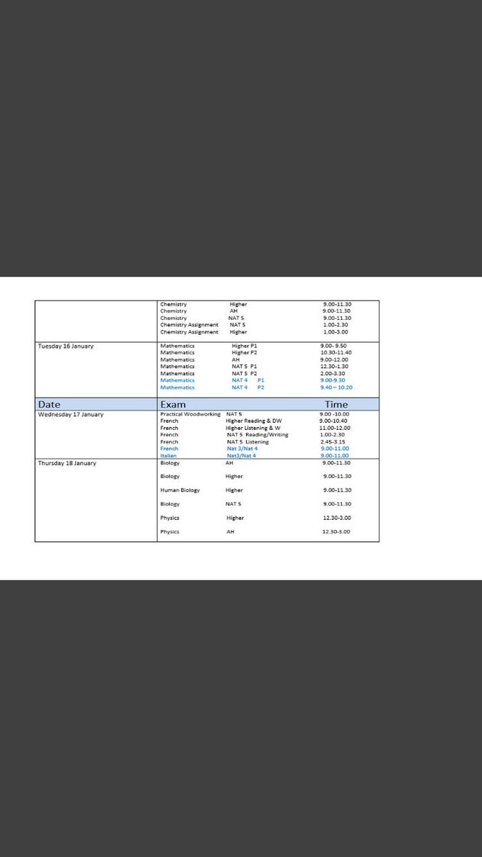 LourdesRaisingA's tweet image. S4, S5 and S6 prelim timetable for January 2018 now available for pupils and parents to view. #supportingprogress #prelims