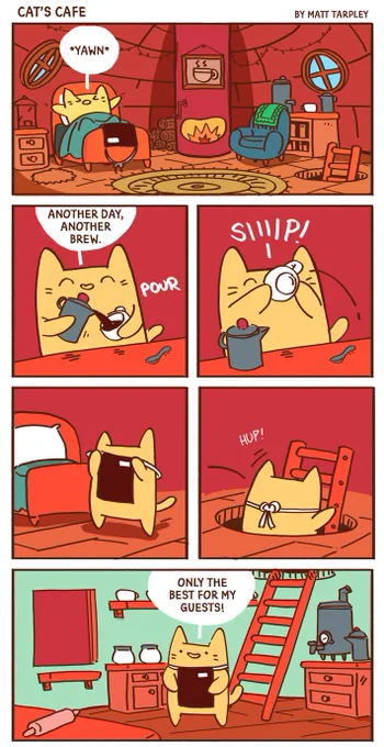Cat's Cafe is now open! https://t.co/JXmH4UcpQA #cats #coffee #comics #webcomics #catcafe 