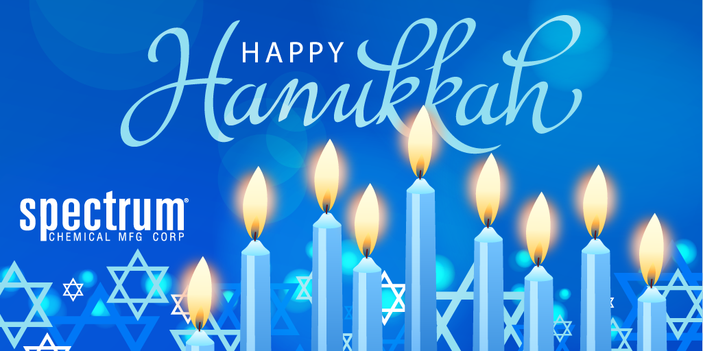 SpecChem's tweet photo. The Spectrum Family wants to wish you a Happy Hanukkah! #hanukkah2018 #spectrumchemical https://t.co/msM8wEmACF