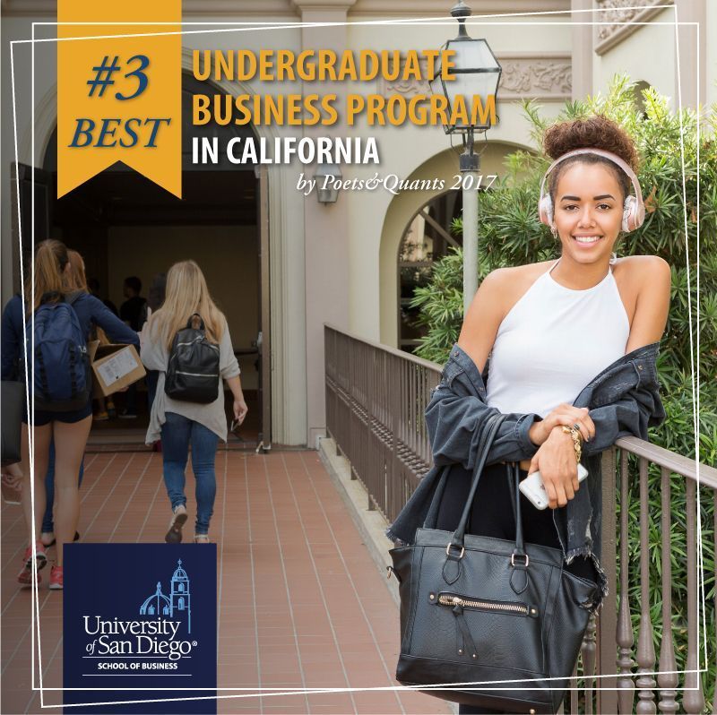 uofsandiego's tweet image. We are excited to announce the @usdsba undergraduate business program ranked No. 3 in California and in the Nation’s Top 50 by Poets&amp;amp;Quants. @usdsba ranked No. 3 behind only UC Berkeley and Santa Clara! #BestBusinessSchools #TopProgram
Full story here: buff.ly/2AcNMLl