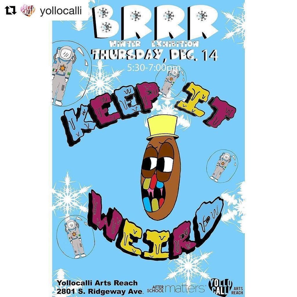 AftrSchoolMttrs's tweet photo. #Repost @yollocalli (@get_repost)
・・・
Join us Thursday December 14th ⛄️ from 5:30-7pm for our exhibition showcasing our students work throughout the fall/winter session 🍂❄️. #yollocalli #youthart #disneybeinspired #brrr #itsnippy https://t.co/rQxHlwuw94 https://t.co/4eYfXTX7KR