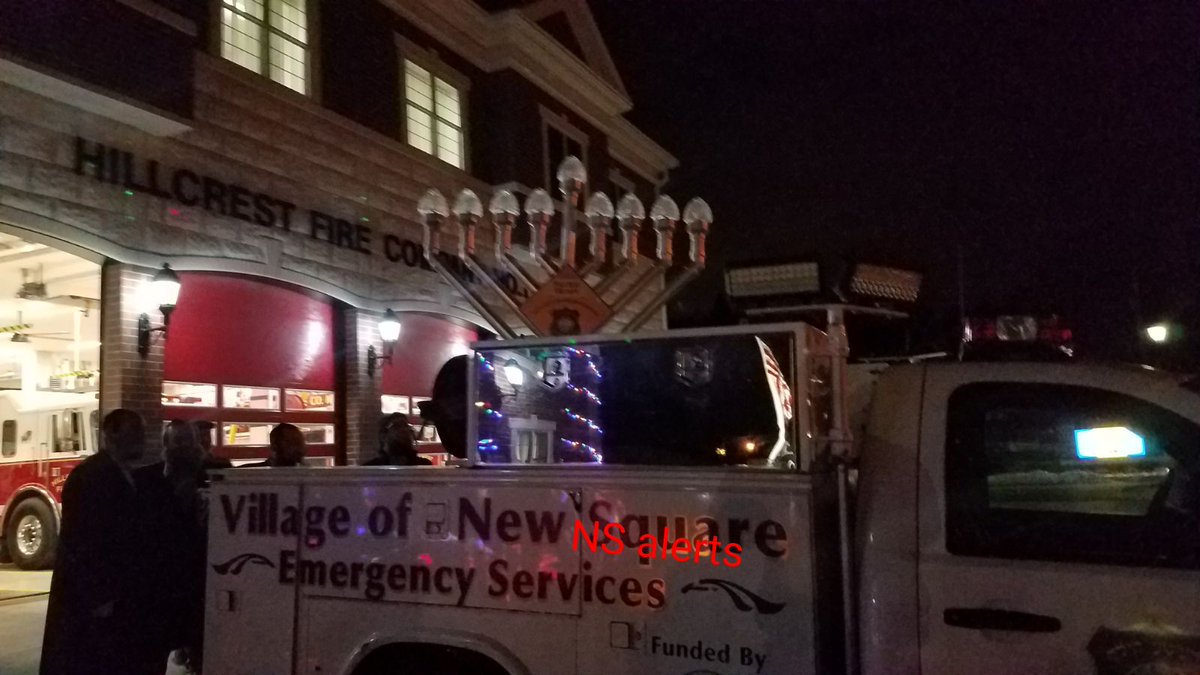 PHOTOS: Hillcrest Fire Chief 6-1 lighting the Menorah we donated to Hillcrest Fire Department.

May the light of the candles brighten our lives and may the miracle of Hanukkah keep all First Responders safe and sound. 

Photos via <a href="/Zishey/">Zishey Twersky</a> &amp; <a href="/NsAlerts/">New Square Alerts</a>