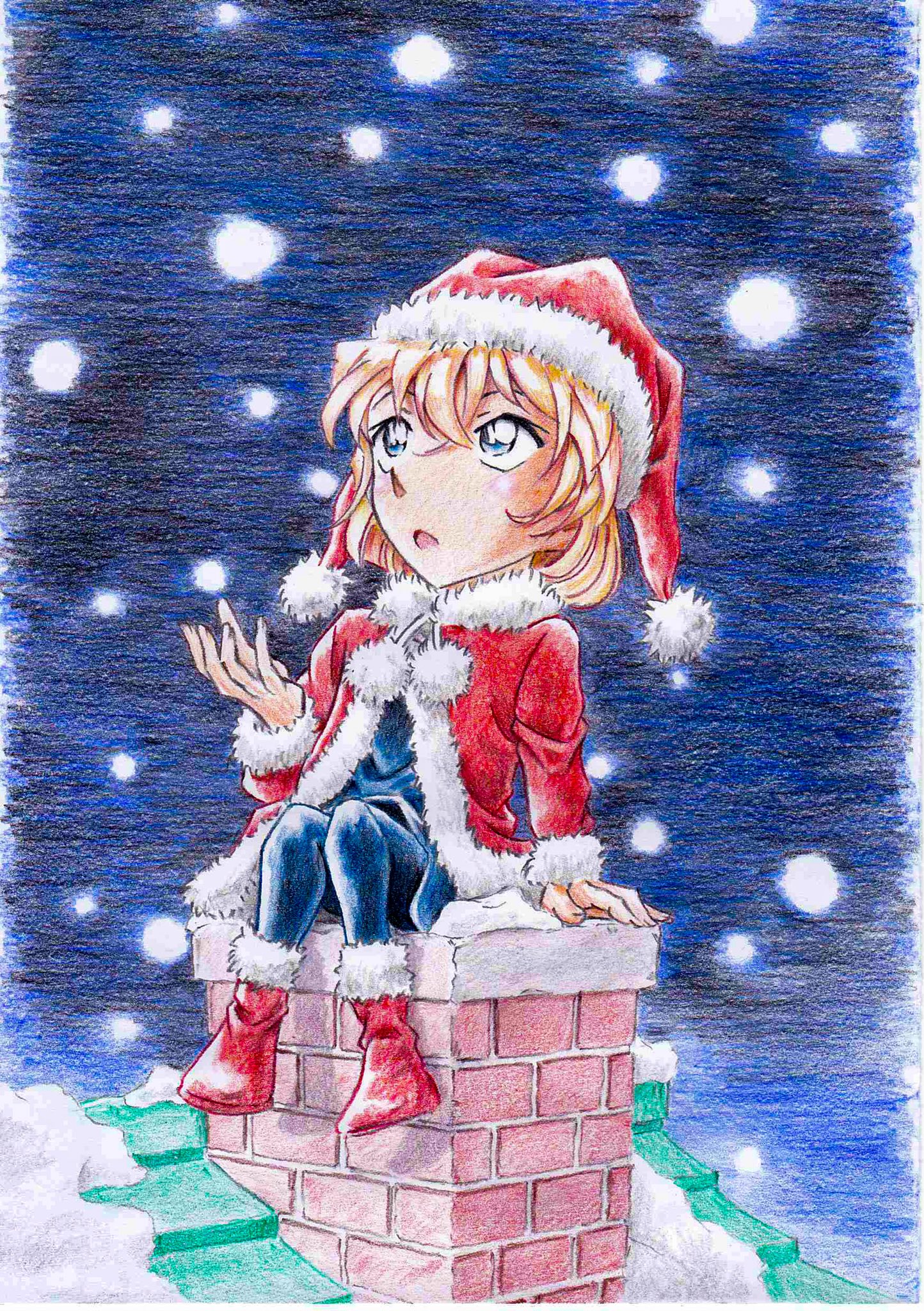 コナン TheKi ザ キス コラボ ポストカード クリスマス 灰原哀 サンタ