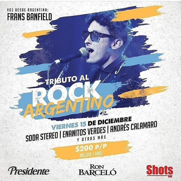 dominicanstreet's tweet photo. Este viernes! /// #TributoalRockArgentino en @shotsbar RD$ 200.00 p/p [incluye 1 Shot] /// #errelocal #domst #dominicanstreet https://t.co/TIVSidpkEu https://t.co/WgJ9oMTXsl