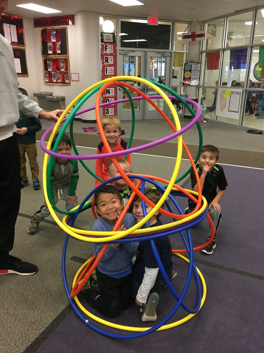 Kinder boys having fun in PE!