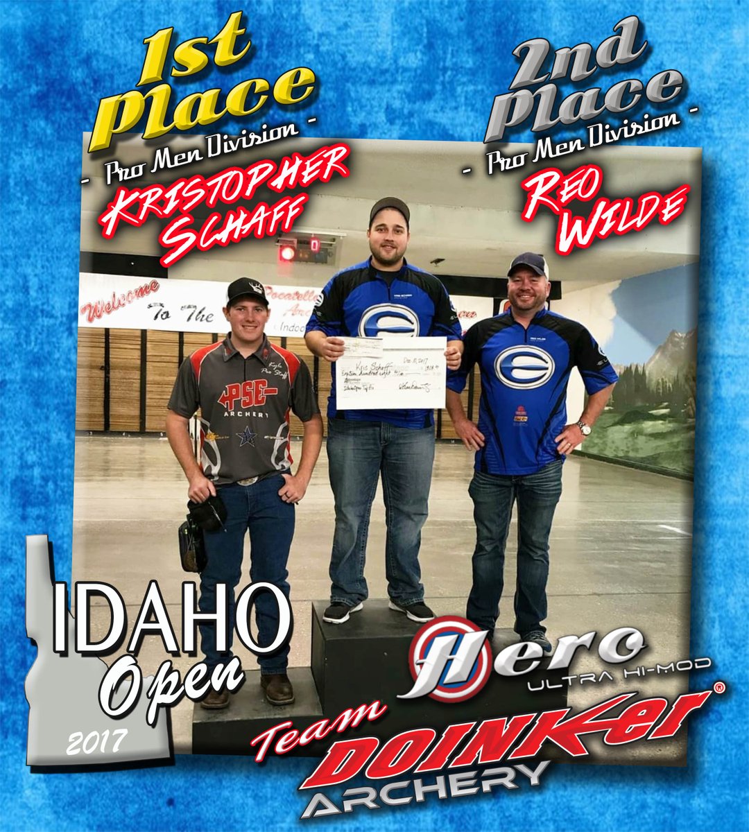 DoinkerStabs's tweet image. Congratulations to Team Doinker&apos;s Khristopher Schaff on his 1st Place Win &amp;amp; Reo Wilde on his 2nd Place Win at the 2017 Idaho Open! #TeamDoinker #HeroUltraHiMod #winning #Doinker #Archery