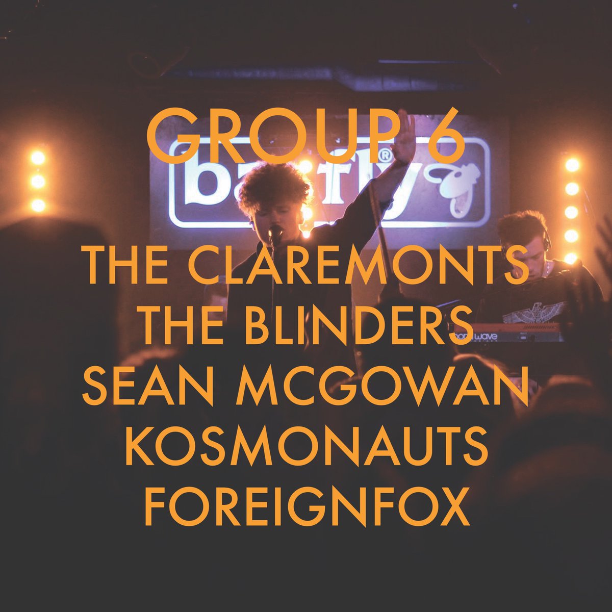 The_Pentatonic's tweet photo. GROUP 6: MON 18th DEC
@TheClaremonts - I Don't Wanna Talk To You Tonight
@TheBlindersBand - Brave New World
@seanmcgowanuk - Costa Del Solution
@KOSMONAUTSUK - Lady Lovesick
#FOREIGNFOX - Perfect Place To Start https://t.co/cZLMIjG6JN