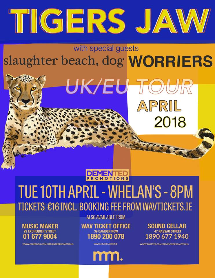 whelanslive's tweet photo. This Tue: TIGERS JAW w/ SLAUGHTER BEACH &amp; WORRIERS

Whelan's, 10th Apr | €16

https://t.co/ZMvGQEjEKp
@tigersjaw @beatsbydog @worriersmusic @dementedpromo
Indie Rock / Pop Punk / USA https://t.co/nZ6F7txRIU