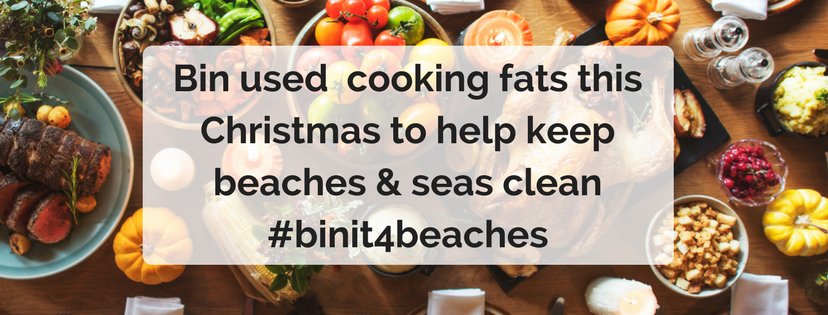 Cooking the #Christmas Dinner? 
Scrape all fats, oils &amp; grease into the bin rather than the sink to avoid blockages &amp; leaks #binit4beaches