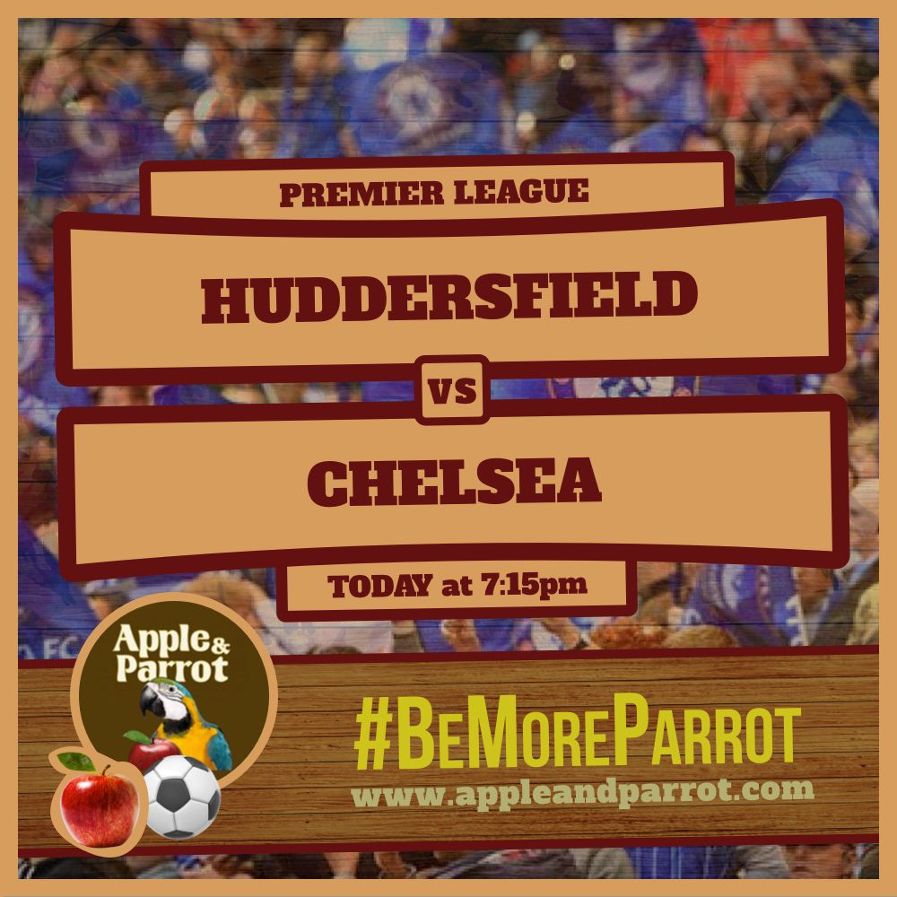 appleandparrott's tweet photo. Don't forget we have your usual slice of sport, music and cider and scran available this evening!

Huddersfield v Chelsea - 7.15pm.
Sam Holloway Presents... - from 9pm.

#BeMoreParrot #MusicSportFood #GetInCider https://t.co/i3cN3b2Sdo