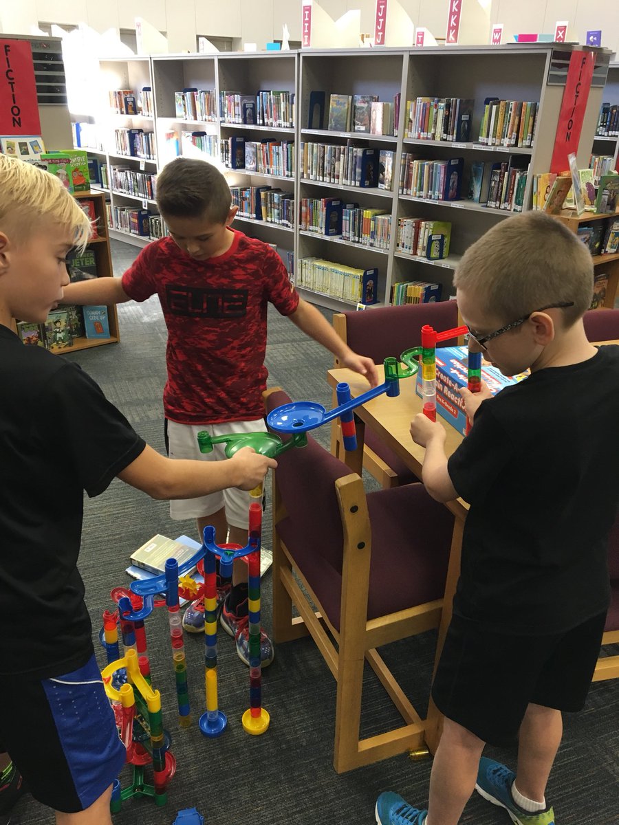 tmayccisd's tweet photo. Maker space week in the Library. Mega Marble Run success. #NpeRockets #ccisdlibrarians. #makerspacefun https://t.co/upQ77PbS2m