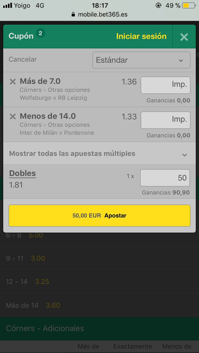 TopCornerSet's tweet image. 💰 Stake 5 @1.81
