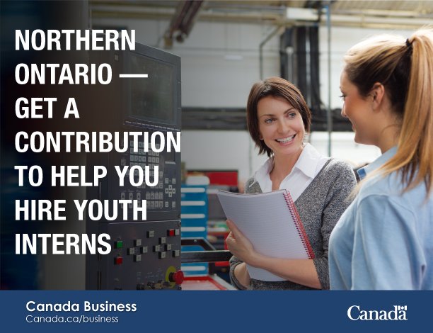 canadabusiness's tweet photo. #NorthernON #SMEs can receive up to $31,500 to hire #youth interns to help with #innovation, #digitaleconomy &amp; trade https://t.co/cViLZhoJbG https://t.co/3QhvvvNtAk