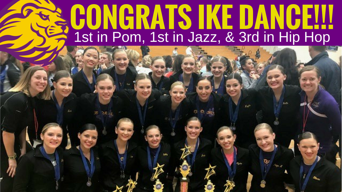 Congrats Ike Dance Team on your incredible performance this past Saturday at the Watertown Spirit Invite! Go Ike! #luvyapurple