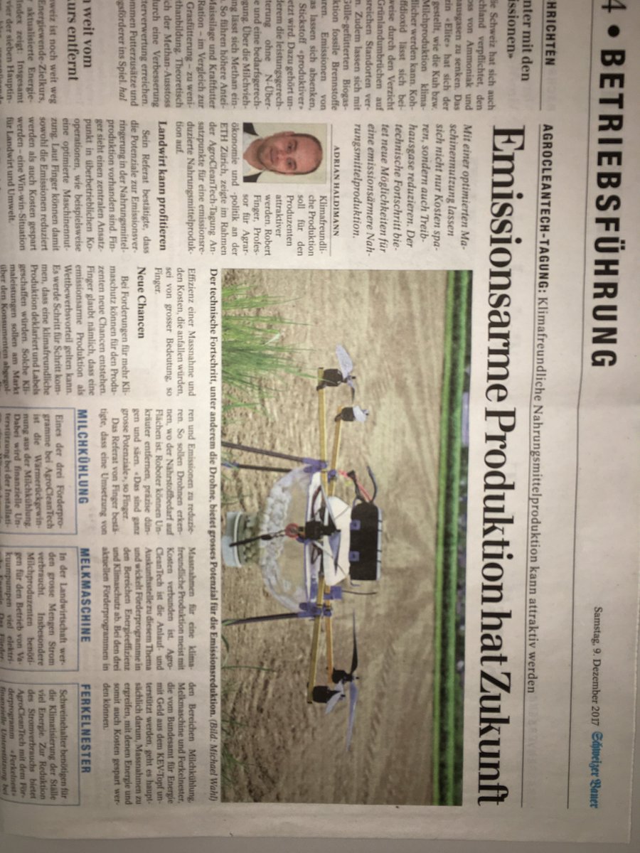 RobertFinger1's tweet photo. Klimafreundliche Nahrungsmittelproduktion kann und sollte attraktiv werden. Artikel im @SchweizerBauer zu meinem Referat an der #Agrocleantech Tagung @sbv  https://t.co/dmbO181QA6 https://t.co/6xk5dEVQYm