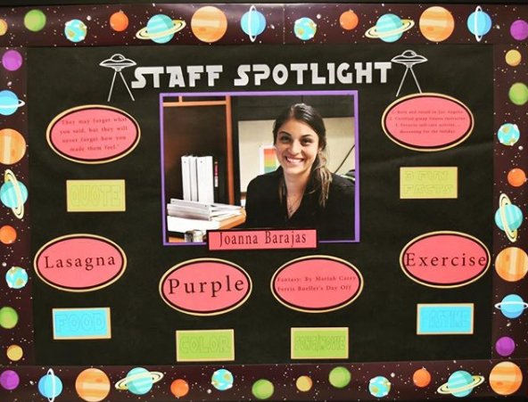 Staff Spotlight 💡 December: Social Worker Joanna Barajas. Joanna’s favorite food is lasagna, she’s a certified group fitness instructor 🧘🏻‍♀️and loves decorating for the holidays 🎅🏽⛄️#jeyjags #independentstudy <a href="/fresnounified/">Fresno Unified</a>
