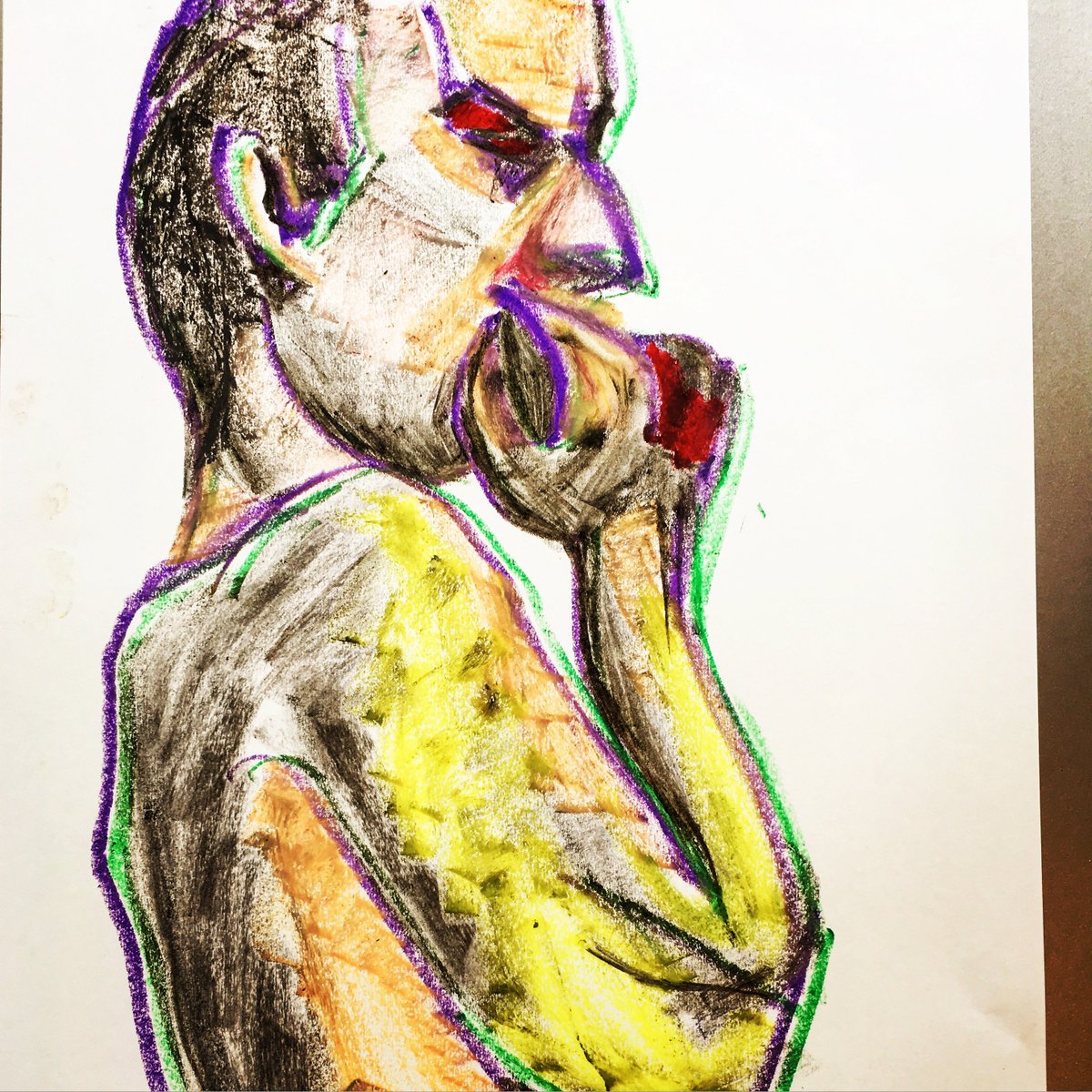 TheArmourStudio's tweet photo. Drawing emotions. Male IEU. #jonathanarmour #thearmourstudio #maleieu #malebody #manpainting #emotions #skin #skinego #sketch #quicksketches #skinart #body #bodyart #captureemotion #emotionaldrawing #art #arte #artecontemporaneo #contemporaryart #kunst #kunstwerk #oilpastels https://t.co/X2aDYw6ChY