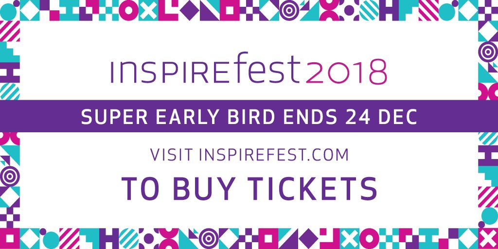 Heading to #inspirefest 2018? Get your half-price tickets while you still can! inspirefest.com https://t.co/Mjo3YpBaOM