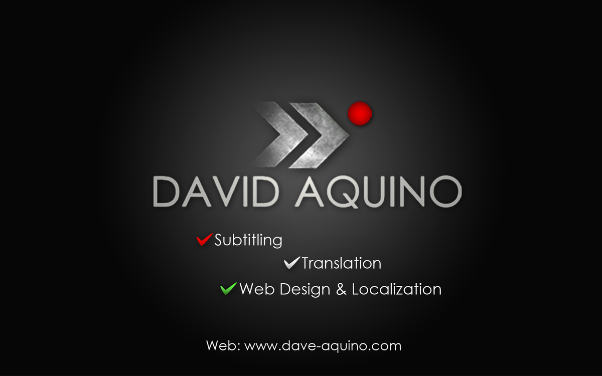 DaveTranslation's tweet image. English&amp;gt;Spanish Subtitling/Translation (Audiovisual, Art, Website Design and Localization, Technical Translation... )