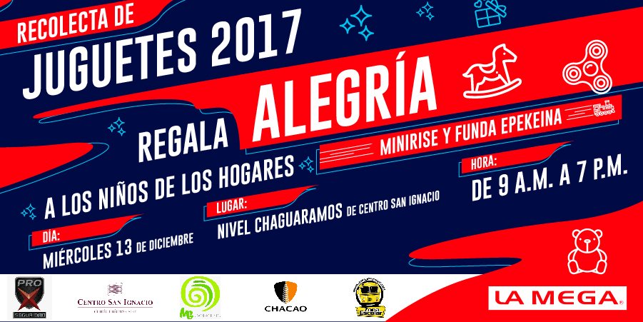 LaMega107's tweet photo. ¿Quieres conocer al #TeamMega?
Acompáñanos mañana en nuestra #RecolectaDeJuguetesMega2017 y apoya a los niños de @fundaepekeina y #MiniRise https://t.co/A237h6vcJw