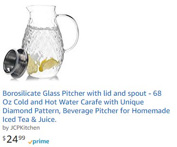 PJCKitchen's tweet image. Pssst... we reduced the price of our Diamond Glass Pitcher!
amzn.to/2BF8QyA