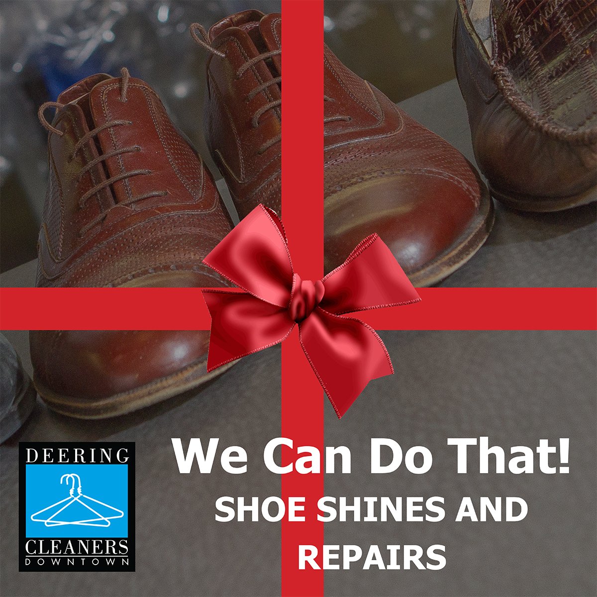 DeeringCleaners's tweet photo. We specialize in conditioning, buffing and stain removal.Drop off your shoes at our locations in downtown Indianapolis or uptown Noblesville, or give your shoes with for the pickup and delivery driver. https://t.co/8zRhe1T6MN https://t.co/ui9TLS3U8i