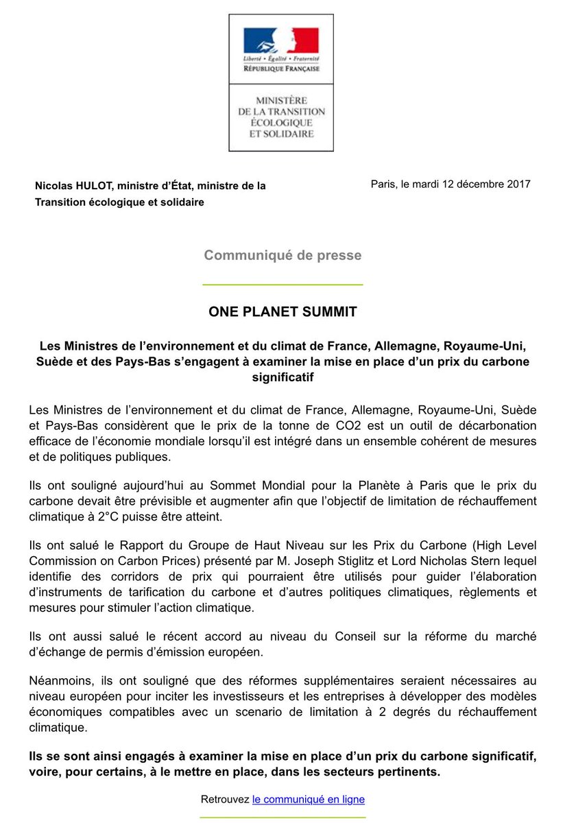Dept For Beis On Twitter The Uk France Germany Sweden The Netherlands Have Committed To Implement Or Evaluate The Introduction Of A Meaningful Carbon Price Oneplanetsummit Https T Co Gs8sbyvdjg