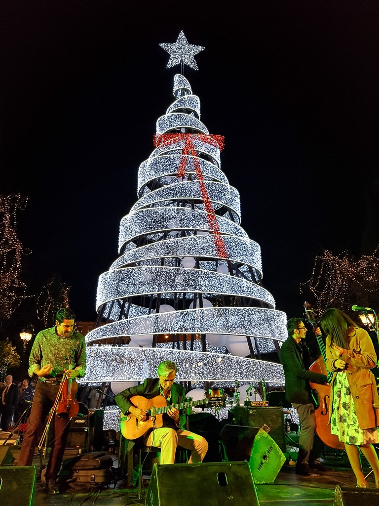Christmas Tree Lighting Brings Festive Mood In Athens