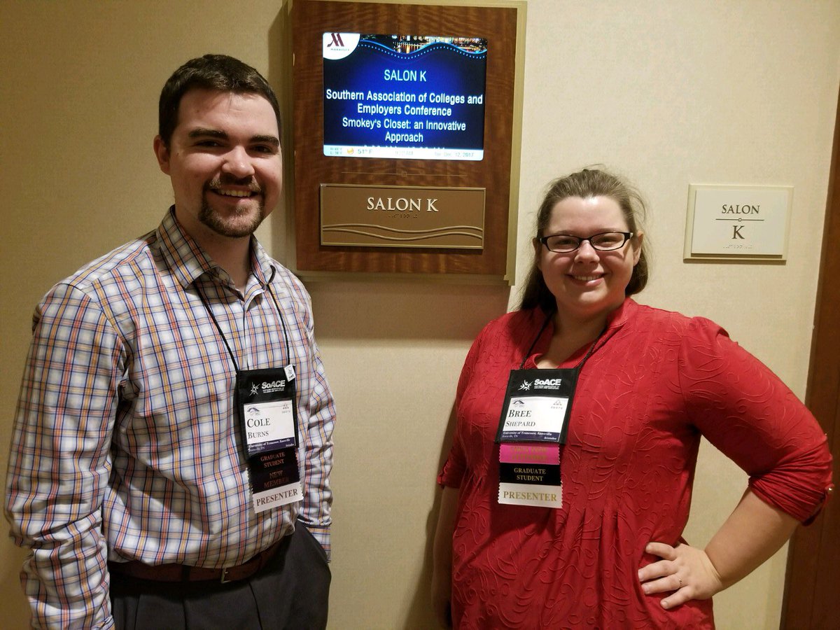 Our Graduate Assistants just got done presenting at #SoACE17 on The Smokey's Closet initiative. They are in San Antonio with other staff sharing and hearing about new great ideas for our office! #professionaldevelopment