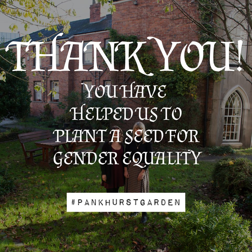 PankhurstCentre's tweet image. Oh my... WE DID IT!!! £20k in 33 days, 2 days ahead of target, 470 supporters, and the #PankhurstGarden can now be made a reality for women and children of Manchester! THANK YOU SO MUCH to each and every one of you. YOU made this happen. #DeedsNotWords