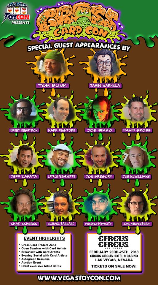 30yrsofgarbage's tweet image. Garbage Pail Kids artists unite at Gross Card Con in Vegas. Feb. 23-25. vegastoycon.com