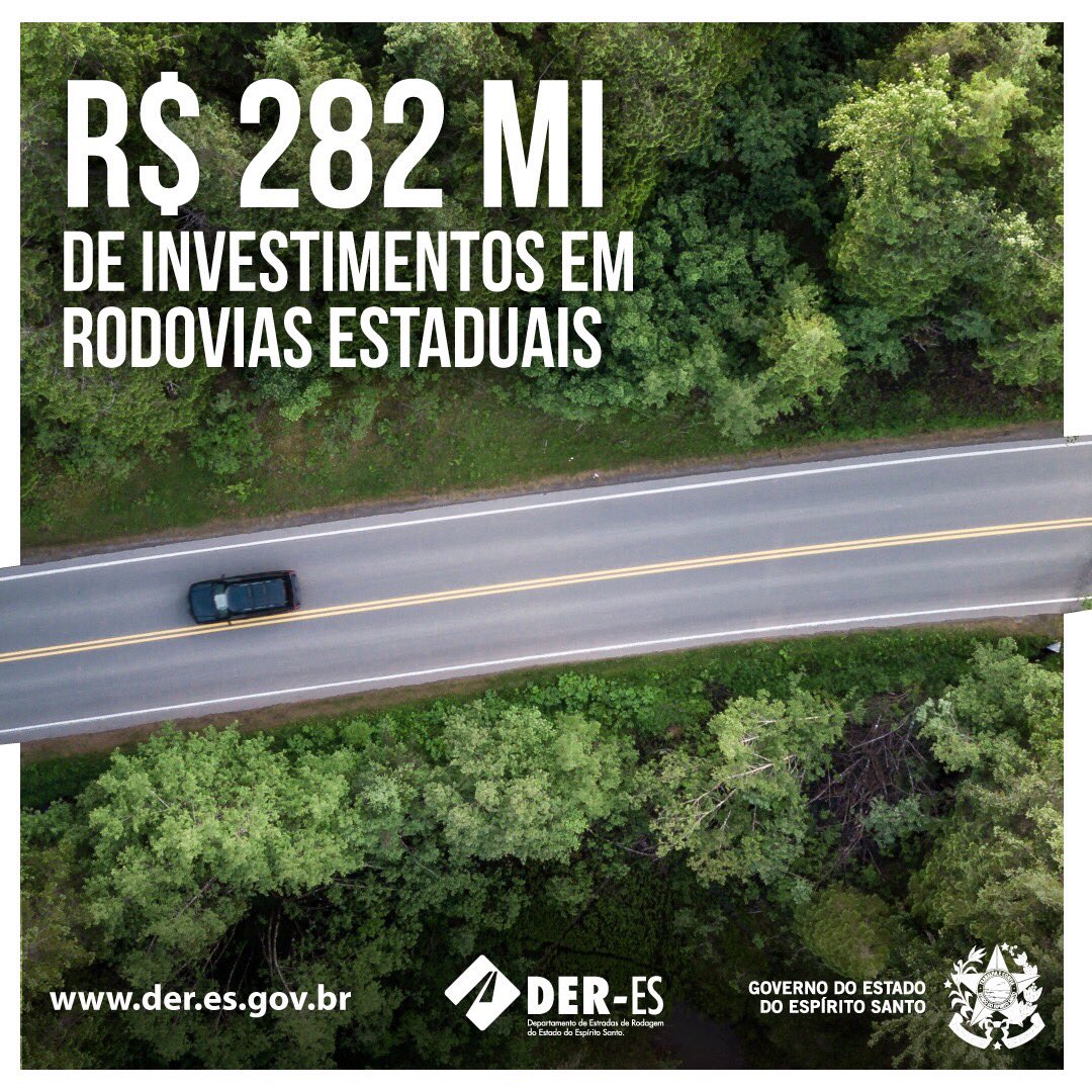 Mais mobilidade, segurança e #DesenvolvimentoES! O #GovernoES anunciou novos investimentos (R$ 282 milhões) que serão aplicados em construção de pontes, implementação, pavimentação e recuperação de 11 rodovias que cortam 13 municípios do interior e da Grande Vitória.