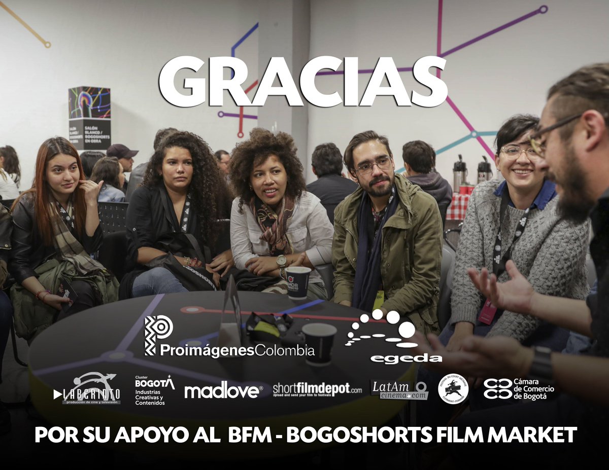 Más de 1.500 personas estrenaron  BFM - BOGOSHORTS Film Market, la nueva sección de industria del festival y que no pudo ser posible sin nuestro socios <a href="/Proimagenes/">Proimágenes Colombia</a>  <a href="/EGEDA_Comunica/">EGEDA</a> <a href="/Clermont/">clermont</a>-Ferrand Short FilmFest Pro <a href="/madlovegroup/">MadLove®</a> @cinelaberinto  <a href="/LatAmcinema/">LatAm cinema</a>
