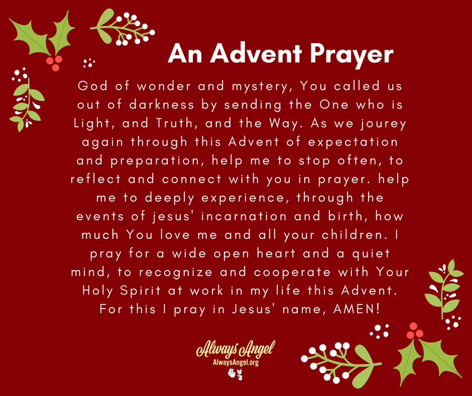 AlwaysAngelsKE's tweet photo. In honor of slowing down, taking more โณ to ๐ + focus on the beautiful ๐ of the birth of Christ I'd like to share, in the upcoming weeks, Advent Prayers that spoke to my ๐ and to the spirit of the season. Thank you @essentialshift !
#AlwaysAngels
#MerryChristmas
#AdventPrayer https://t.co/aKCReN8usK