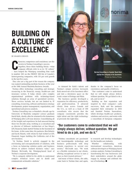 NorimaCanadaUS's tweet photo. Norima is humbled to be included in the December issue of @MBChambersofCom #MBizMagazine. See page 36: https://t.co/LNiJBDXZo0 @David_Ku #LifeAtNorima https://t.co/GWCuHCnVq1
