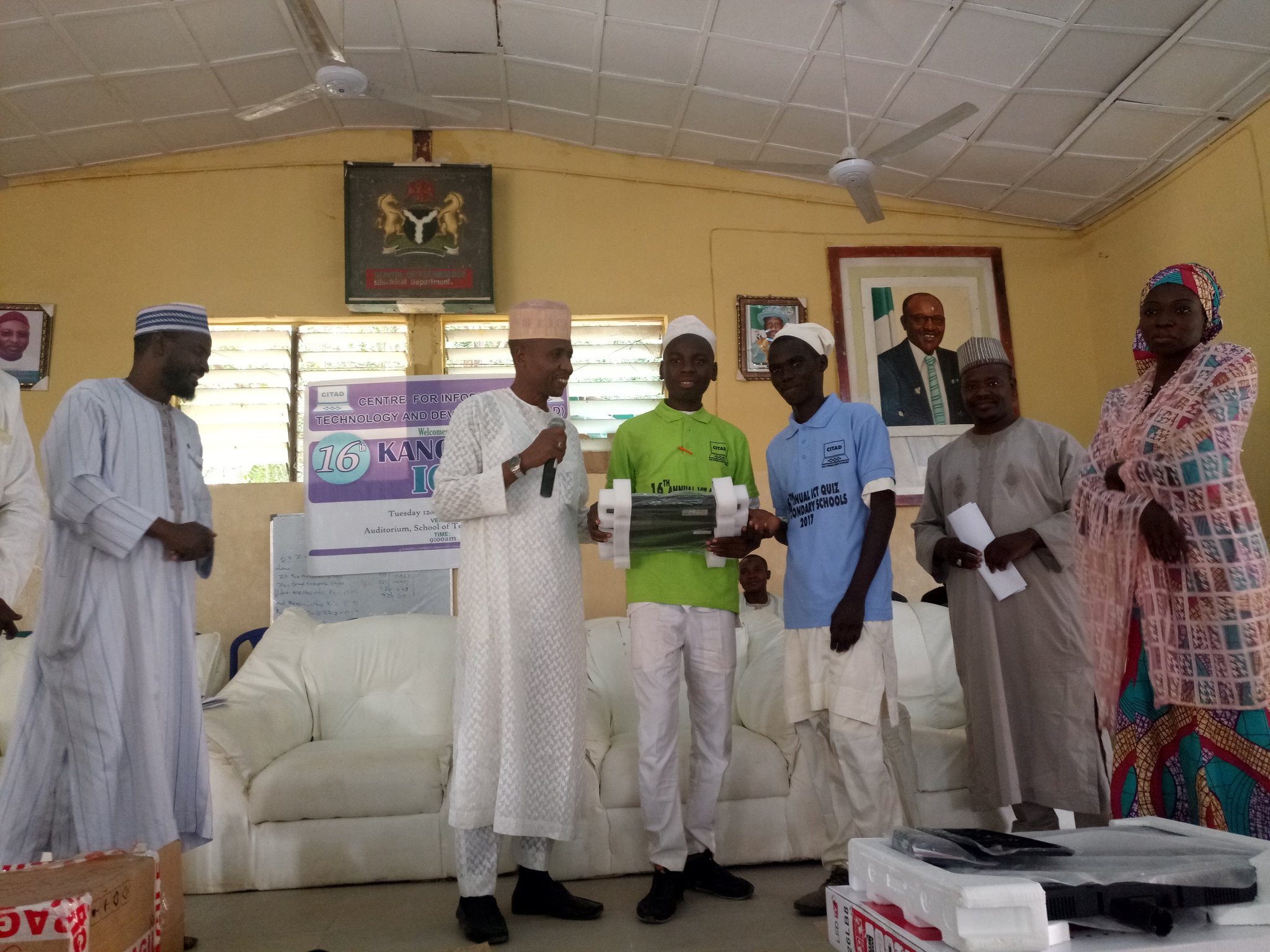 Zahra Y Z Ya U The 1st Position School Gtc Ungogo Receiving Their Prize A Brand New Laptop And 10yards Shadda Also For The Students Yzyau Ictadvocates Harirawakili Isakamilu Sagiru Ado Adoshehu
