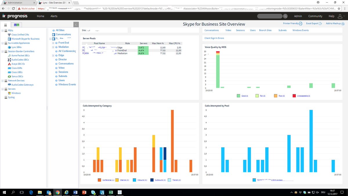 steffenatwork's tweet photo. New Project started. 1. monitor @SkypeBusiness system with @IRPrognosis 2. process data with @alteryx 3. Visualisation with @tableau.   
1st step done, all devices are monitored. I hope to see some interesting data. Update will follow. https://t.co/K2vzYPxnZo