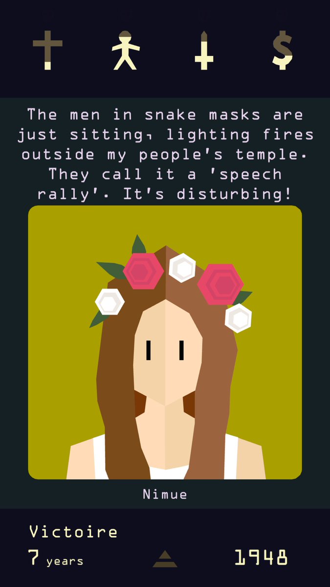 VickiGameDev's tweet photo. The #socialcommentary in #Reigns2 is on point! #ReignsHerMajesty #Reigns #MobileGames #DevolverDigital https://t.co/iCo69fIdc9