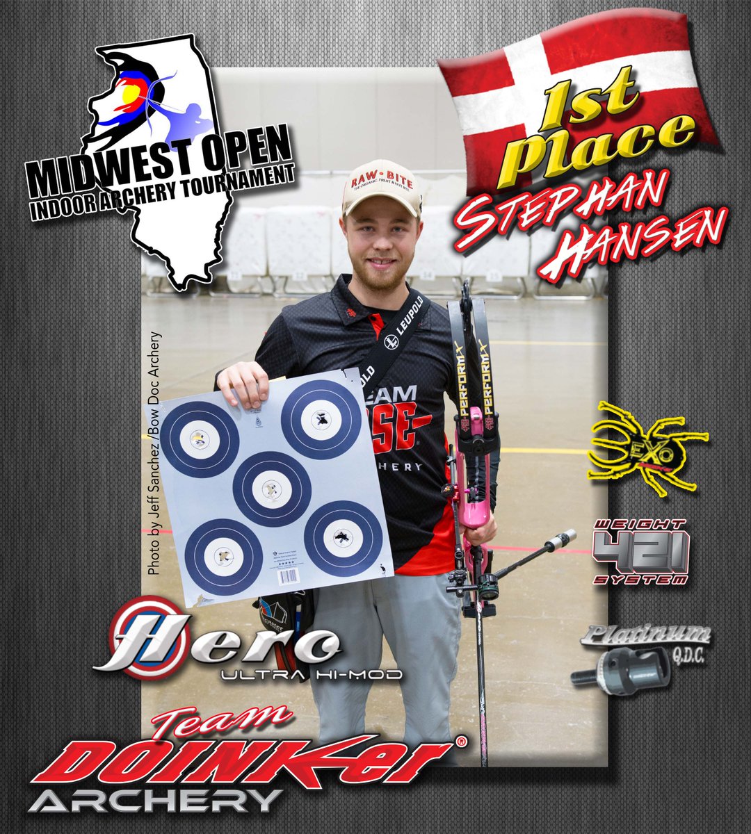 DoinkerStabs's tweet image. Congratulations to Team Doinker&apos;s Stephan Hansen on his 1st Place Win at the 2017 Midwest Open! #TeamDoinker #winning #HeroUltraHiMod #Doinker #Archery