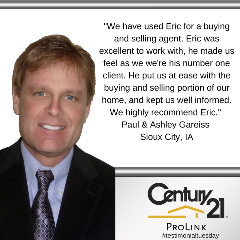 C21PROLINK's tweet photo. Great job Eric Banks! We love getting feedback from our clients. #testimonialtuesday #c21prolink https://t.co/syg5mTEewc