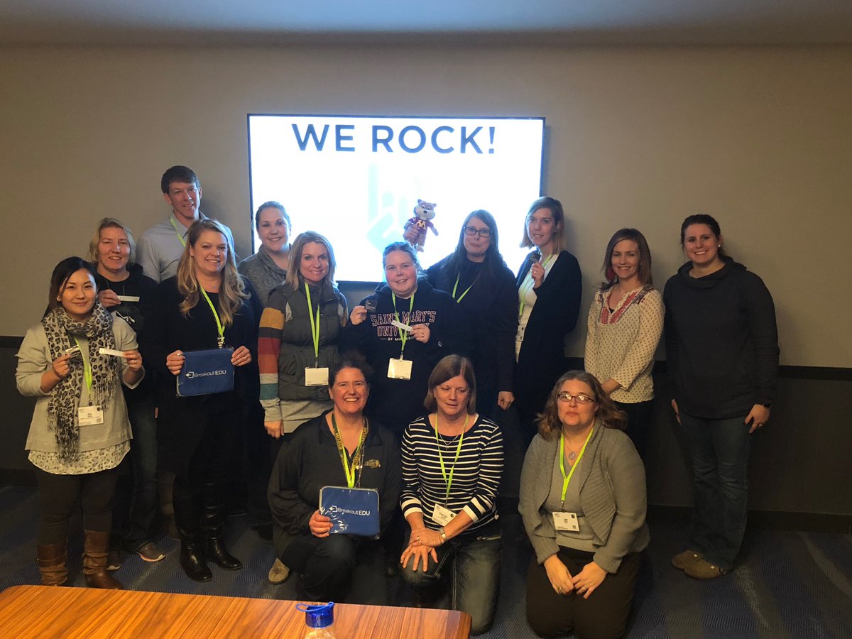 JeremyMikla's tweet photo. SUCCESS! #ProfessorCurmudgeonsMinnesotaMystery group broke out with 9:30 left. Great Job Group. @breakoutEDU #TIES17 https://t.co/QPAPEYJfDB
