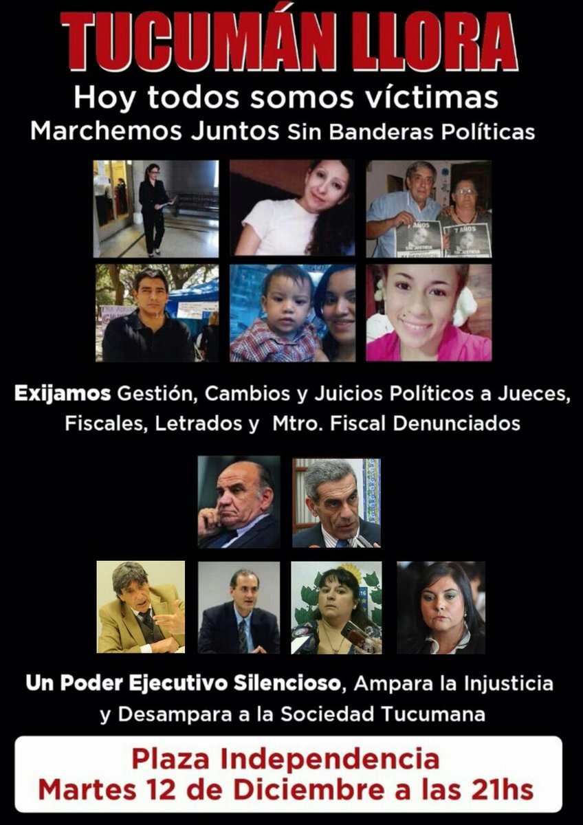 martaiacono's tweet photo. @mirthalegrand @mercedesninci1 #TucumanLlora  las injusticias, Tucumán llora por un poder judicial corrupto desde hace más de una década . Tucumán marcha pidiendo justicia independiente hoy a las 21 hs en plaza Independencia, necesitamos ser vistos por todo el país. Tucumán agoniza en manos de la corrupción https://t.co/3jR3TwYgBp