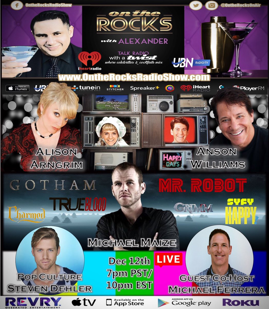 OntheRocksOnAir's tweet photo. 2nite @Arngrim #ansonwilliams @MichaelMaize @StevenDehler @mferrera7466 @UBNRadioTV @iHeartRadio @TrueFMOnline @REVRYTV @bearworldmag #fbliv https://t.co/HE0RUFdIjC