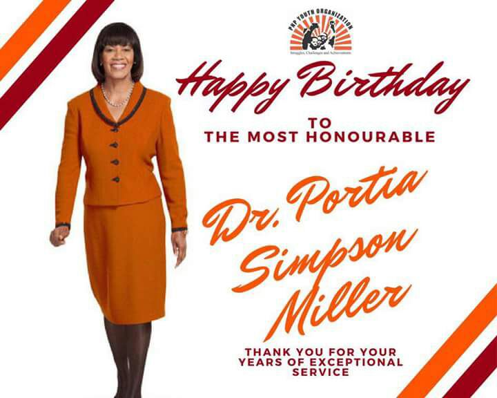 Happy birthday to The Most Hon. Portia Simpson Miller. 